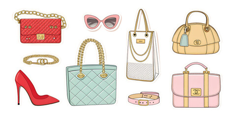 ai, png, fashion, stickers, trendy, accessories, handbags, sunglasses, high, heels, jewelry, digital, art, graphic, design, creative, projects, colors, modern, styles, chic, couture, stylish, items, e