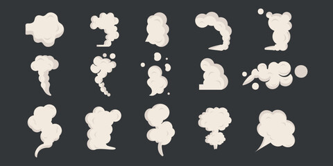 Smoke steam and puff vector elements set © Elena
