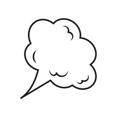 Comic smoke cloud speech bubble outline