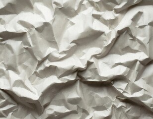 Fototapeta premium Close up of crumpled white paper with abstract textures and shadows