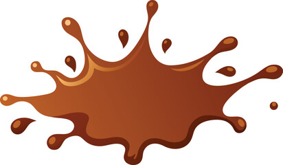 Chocolate Syrup Splash Icon Smooth Texture.