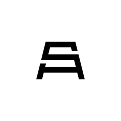 Simple letter S and letter Alogo vector design in a modern style. Isolated black color on a white background.