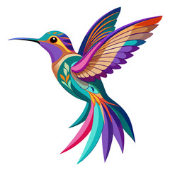 Obraz premium Vibrant hummingbird flying with beautifully designed wings in stunning colors for nature lovers and bird watchers