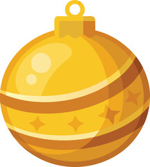 christmas golden ornament decorative sphere.