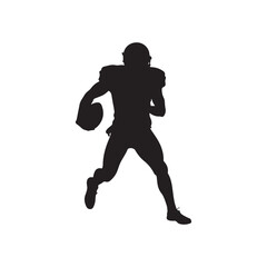Editable American football or rugby player vector icon design, Classic American football or rugby player vector illustration, American football or rugby player silhouette vector.