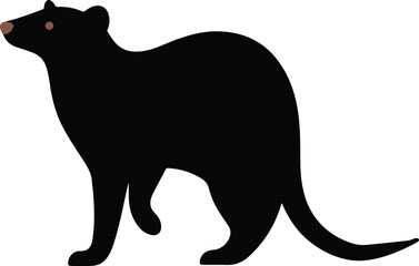 African civet silhouette vector illustration of wild animal