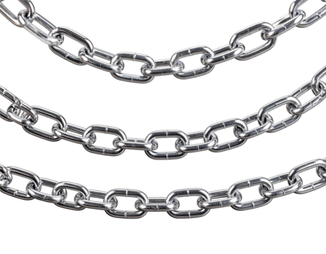 Close up of shiny metal chains isolated on a transparent background - Powered by Adobe