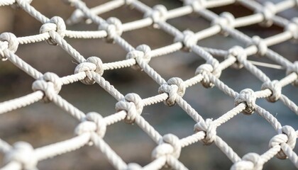 Closeup Rope Net With Knots
