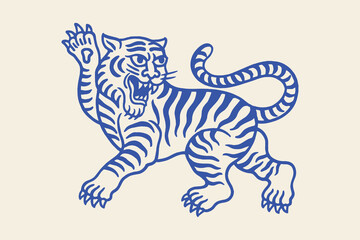 Tiger naive hand drawn style vector illustration