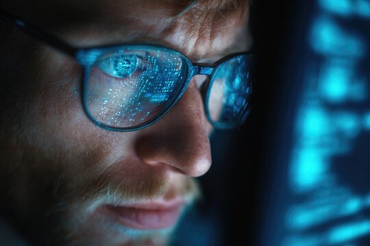  IT professional analyzing cyber security logs