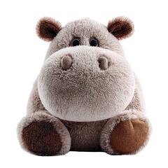 Soft and Fluffy Plush Hippo with Round Shape and Cozy Fabric Texture for Children&rsquo;s Comfort and Playtime