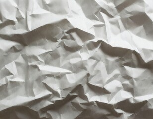 Obraz premium Crumpled paper texture close up minimalist white background with shadows