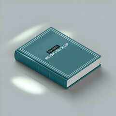 Realistic Hardcover Book Mockup Set – 3D Rendered Front, Spine, and Perspective Views with Teal Cover – PSD Templates for Branding and Presentation Design.