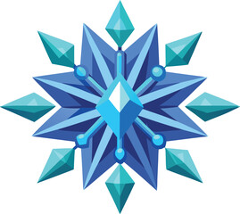 Elegant Winter Snowflake Crystal Design.