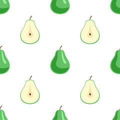 Pear seamless pattern. Fruit background. Beautiful vector print.