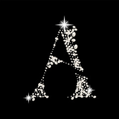Capital Letters of English alphabet. luxury and elegant font glamour style
