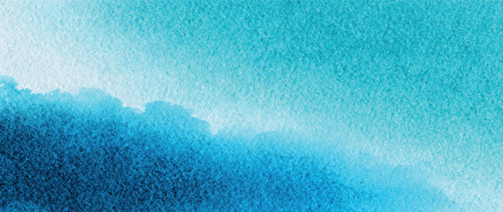 Abstract watercolor paint background by gradient deep blue color with liquid fluid grunge texture for background, 