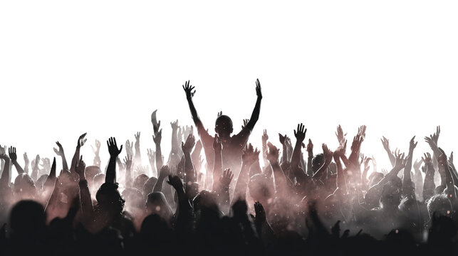 Energetic Crowd, Celebration on transparent background
