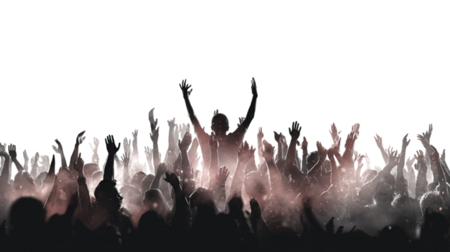 Energetic Crowd, Celebration on transparent background