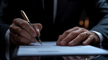 Businessman stamping approved contract form, managing business documents and agreements, signing contracts with warranty certificate approval