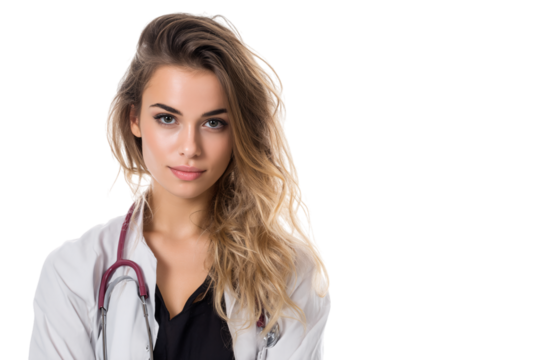 Portrait of a Confident Doctor on transparent background