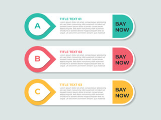 3 steps Infographic design template with place for your data. Vector illustration.