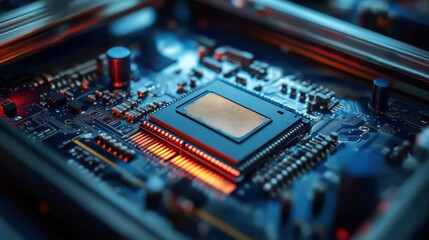Printed Circuit Board with Advanced Processing Unit inside Component Installation Machine