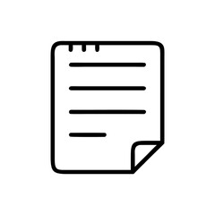 Simple Note Icon: A minimalist design featuring a flat, outlined style of a paper note, clean lines conveying a message of clear organization and documentation.