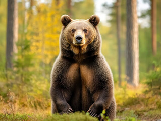 Fototapeta premium bear in a sunny forest