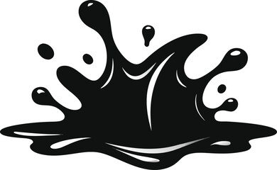 Glossy Black Oil Splash Texture.