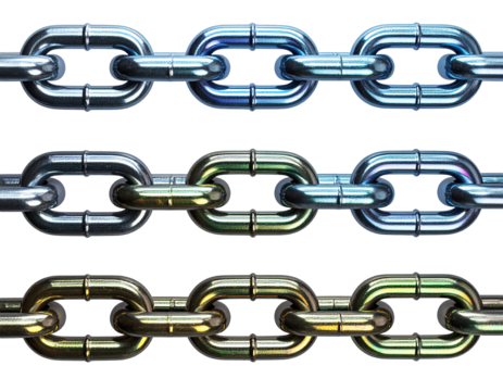 Metallic chain links in a row abstract design for commercial use - Powered by Adobe