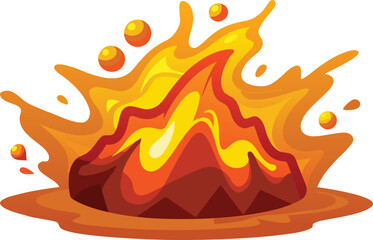 glowing lava splash design art.