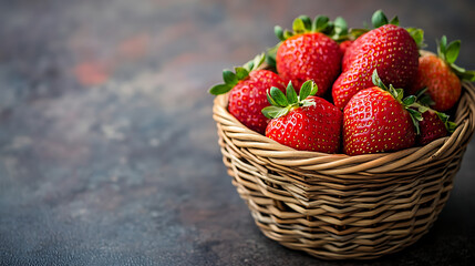 fresh strawberries in a basket