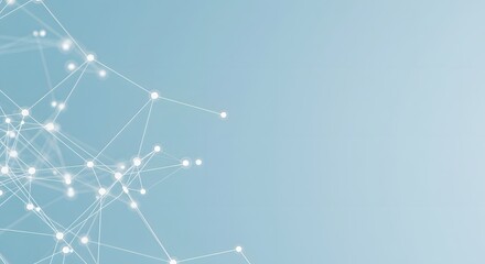 White dots connected by lines on a light blue gradient background