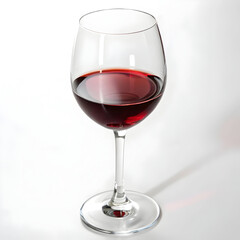 Transparent Wine Glass Half Filled White Background