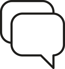 Speech bubbles icon representing messaging, live chat or customer communication with transparent background