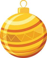golden christmas ornament sphere vector.