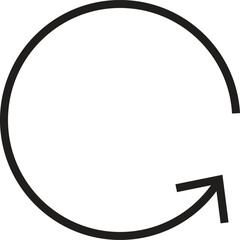 Refresh arrow icon representing page reload, system update or content sync with transparent background
