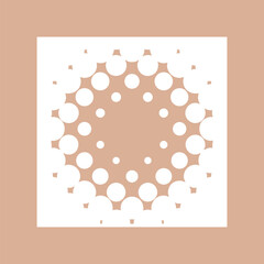 Halftone design element, rectangular halftone dot pattern. Specks, vector circle gradient. Modern design in polygraph style. Printing pattern.