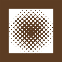 Halftone design element, rectangular halftone dot pattern. Specks, vector circle gradient. Modern design in polygraph style. Printing pattern.