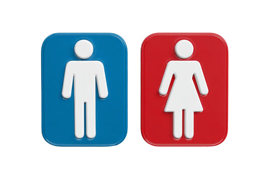 Restroom or toilet sign for male and female isolated on transparent background.