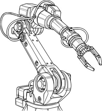 robotic arm outline, industrial design clip art preview