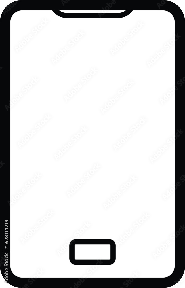 Poster smartphone icon representing mobile device, app usage, or communication tool with transparent backgr