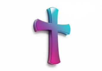 Obraz premium A colorful cross with shadow - symbolizing faith, hope, and spiritual strength.