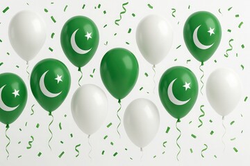 Happy 14 August Independence Day of Pakistan with Green and White National Flag, Crescent and Star Symbol, Patriotic Celebration and Festive Decor in High Resolution