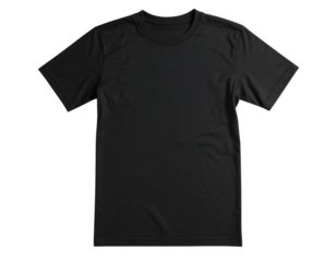 Black and White T-Shirts Side by Side, Front View, Flat Lay Mockup, Isolated on Transparent Background