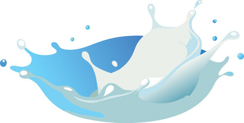 Photorealistic Milk Splash Illustration Design.