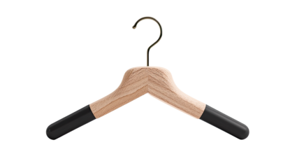 Wooden coat hanger with black tips