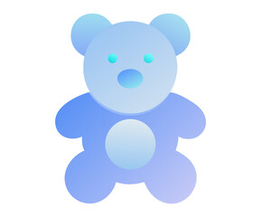 Gradient Baby Teddy Bear Clipart PNG