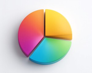 Obraz premium Grafico a torta 3D colorato e vibrante